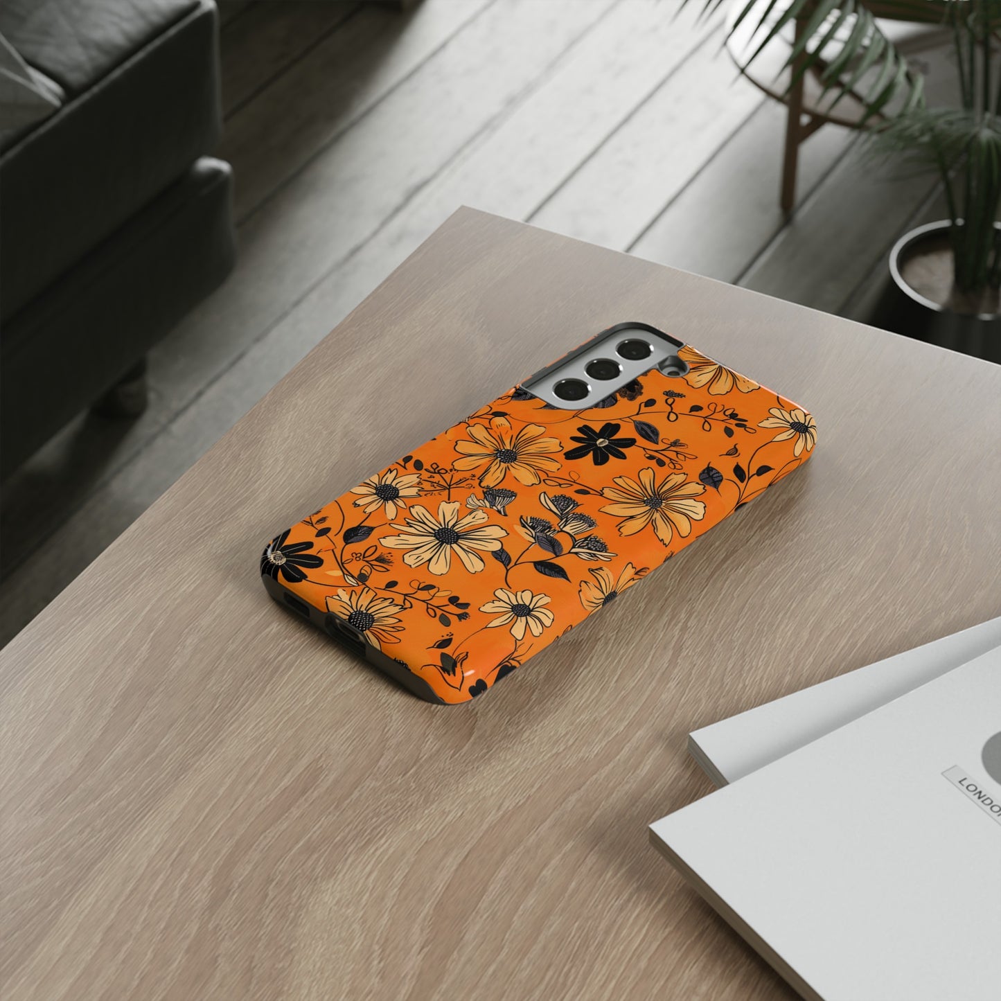 Orange Floral Phone Case Cute Summer Flower Aesthetic