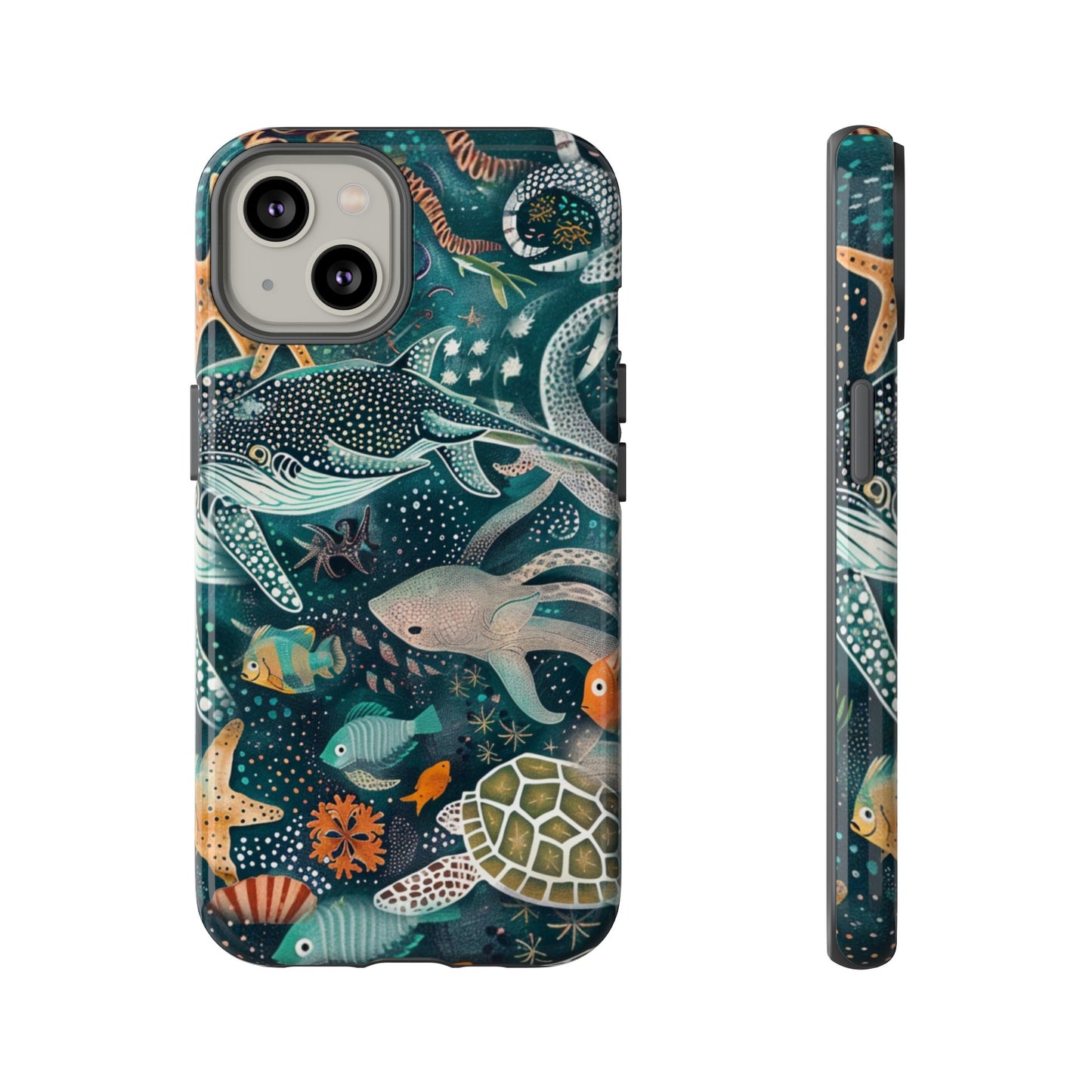 Undersea World Shark, Turtle, Manta Ray Phone Case