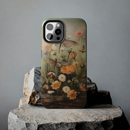 Dragonfly Floral Print iPhone Case | Nature-Inspired Elegance and Device Protection