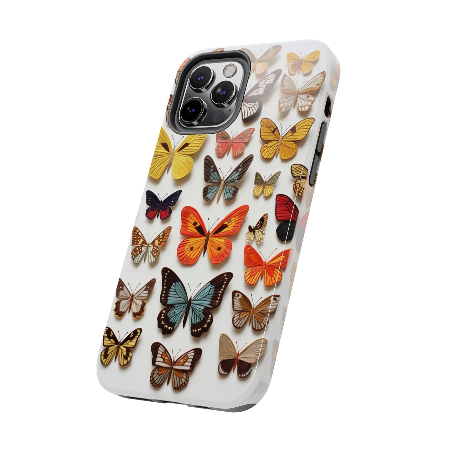 iPhone 12 and 13 case with artisanal butterfly motifs