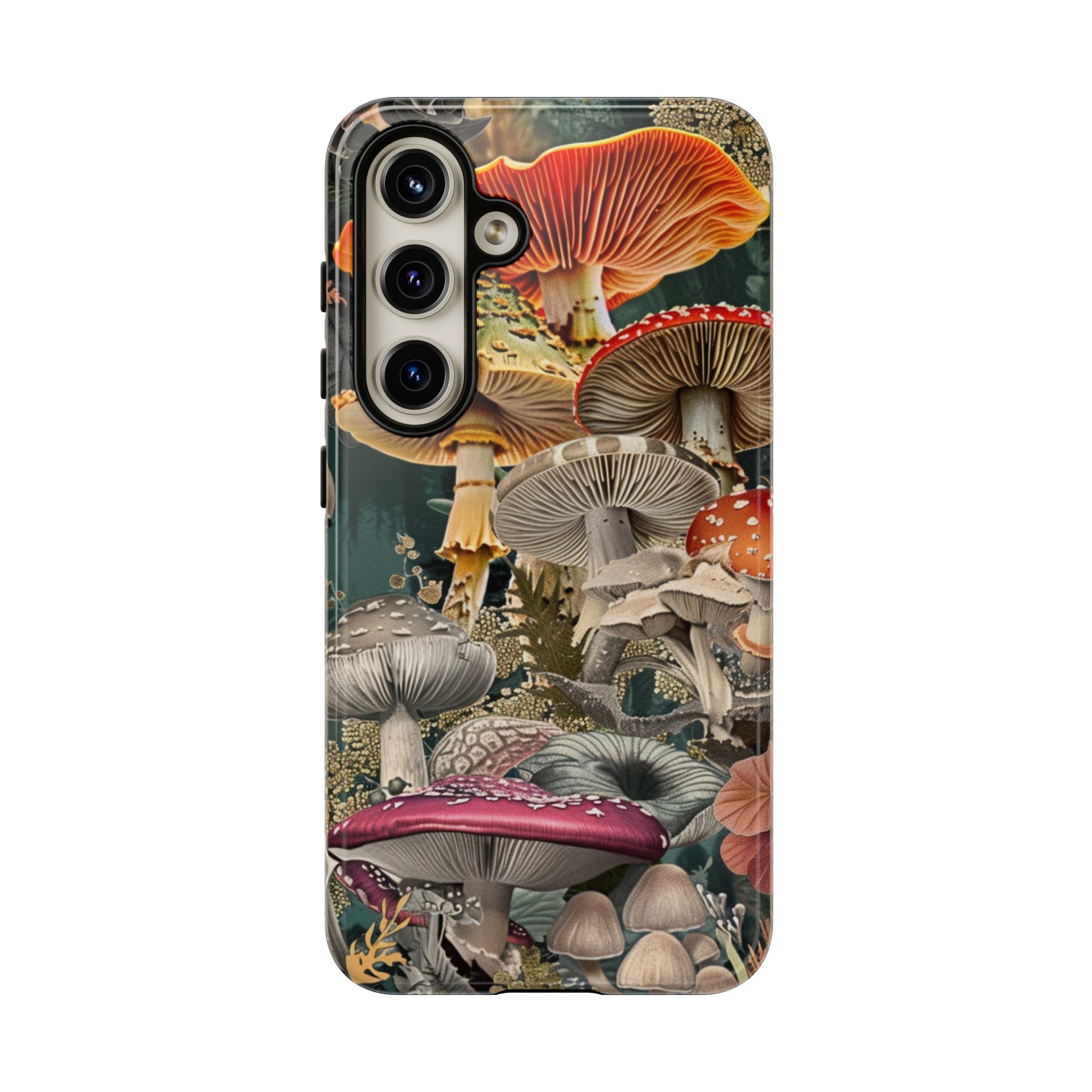 Vintage mushroom collage phone case for iPhone 15