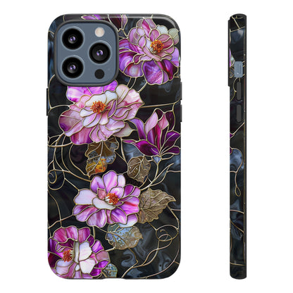 Magenta Color Floral Stained Glass Phone Case