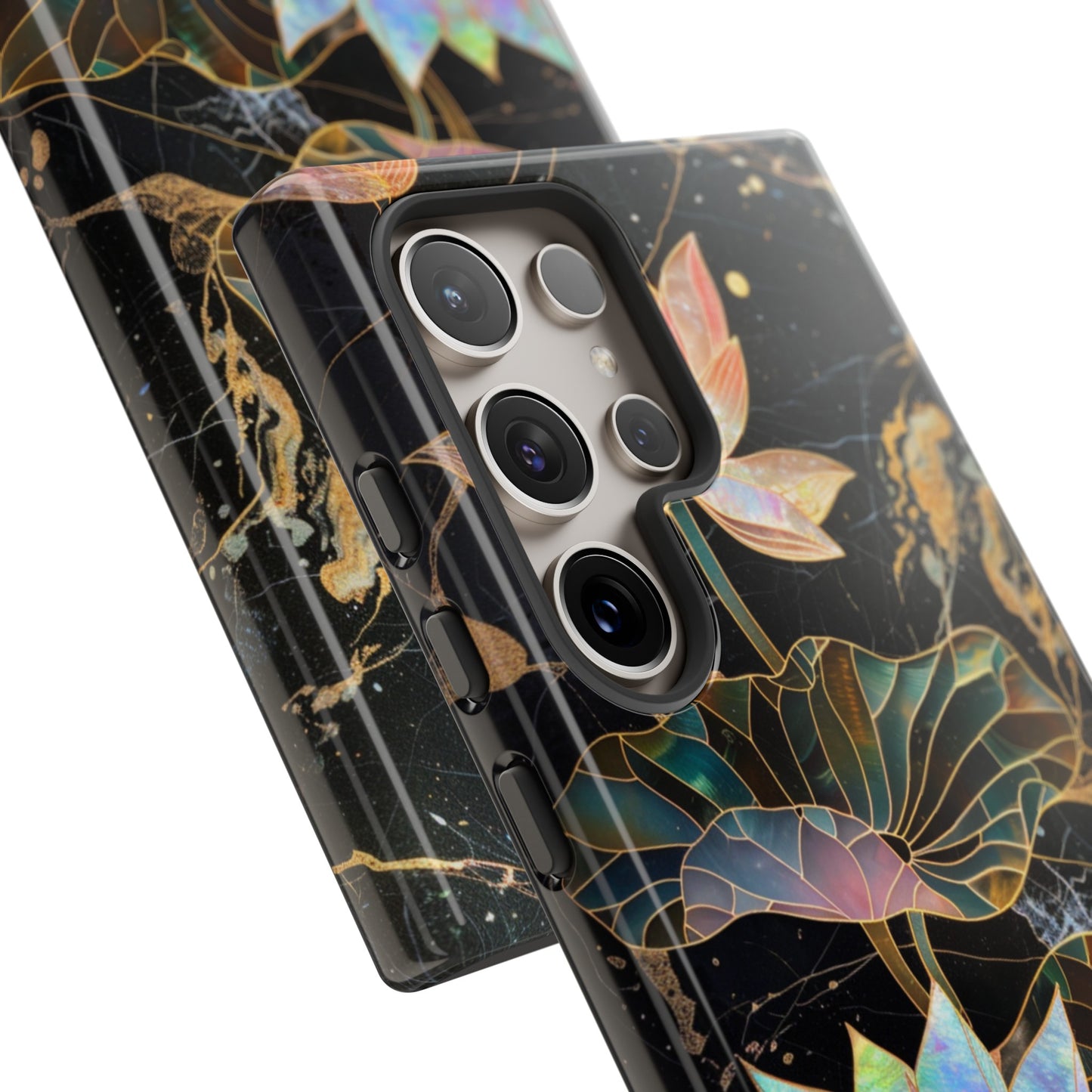 Zen Stained Glass Lotus Floral Design Phone Case