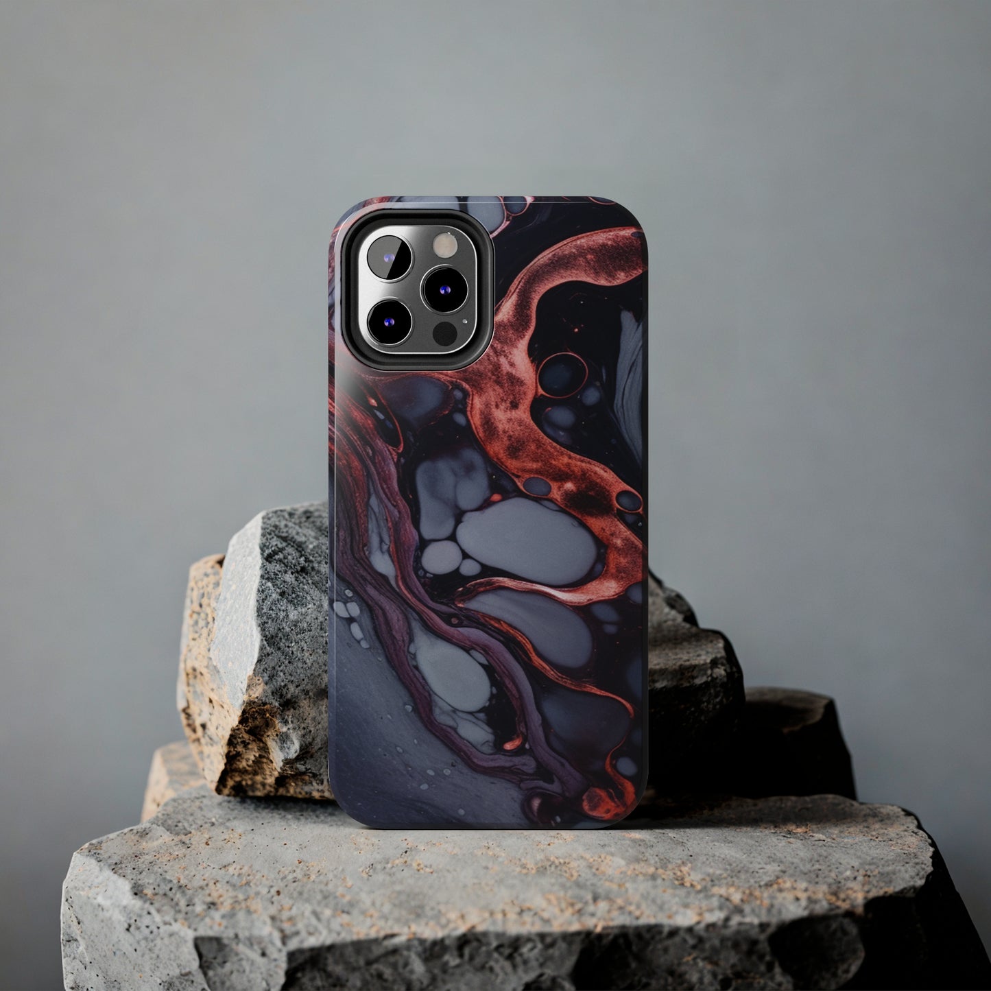 Marbled Dark Lava Flow Phone Case | Embrace the Vibrant Magma Vibes