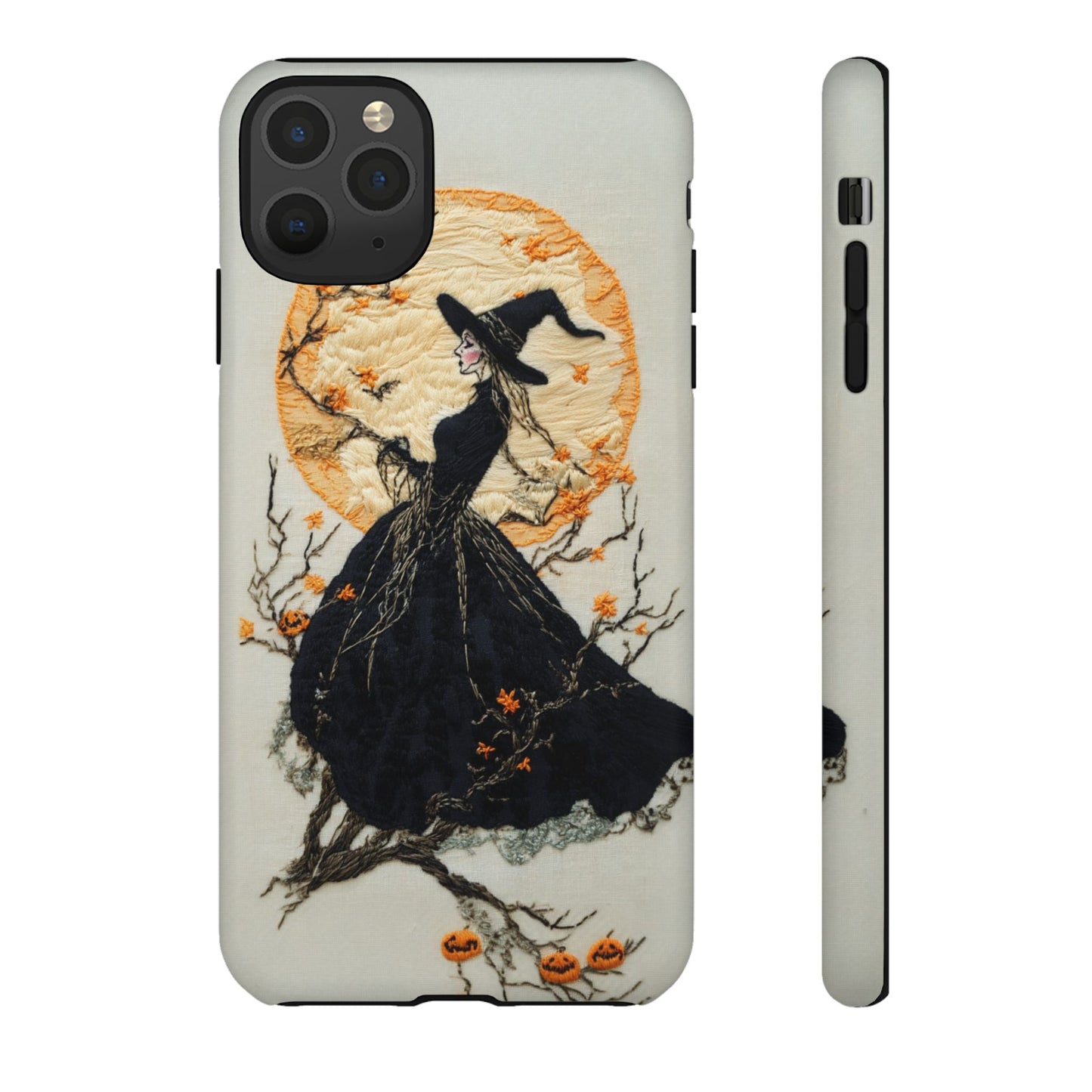 Halloween Witch Autumn iPhone Case, Embroidered Style