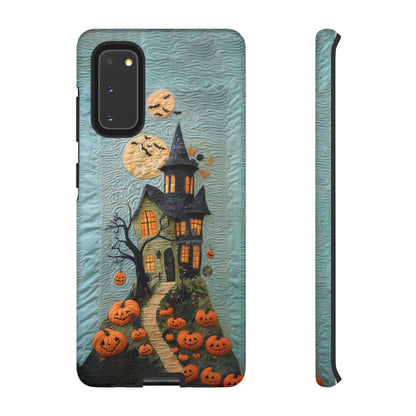 Halloween Haunted House Vintage Embroidery Style Phone Cover