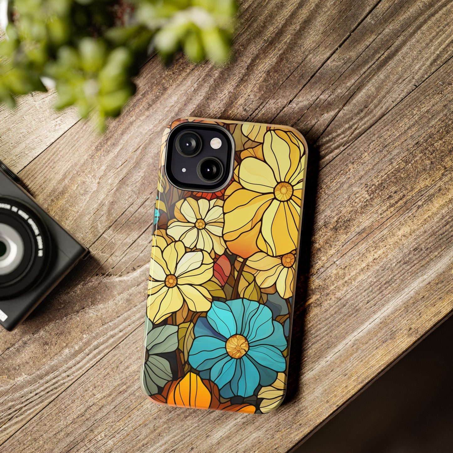 Kaleidoscopic Elegance: Stained Glass Vintage Floral iPhone Case – Timeless Beauty Illuminated