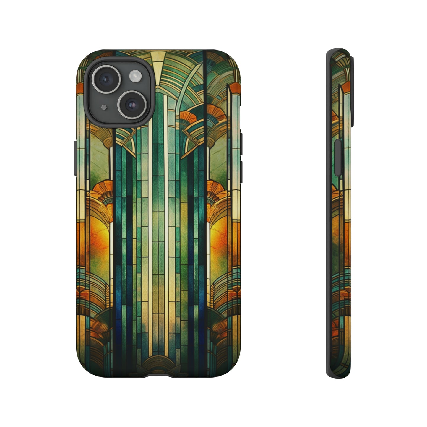 Art Deco Stained Glass floral Phone Case for iPhone 15, 14, Pro Max, 13, 12 & Samsung Galaxy S23, S22, S21, Google Pixel