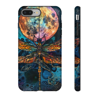 Full Moon Stained Glass Dragonfly Phone Cover