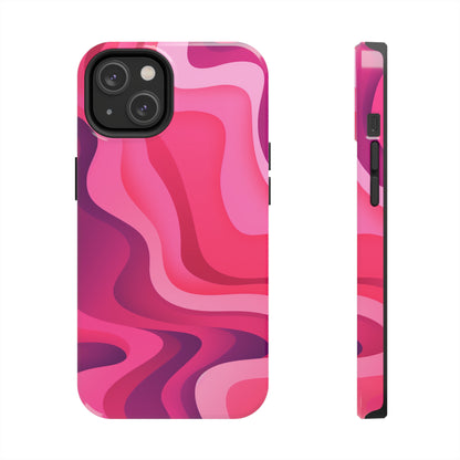 The Pink Wave iPhone Case Splash of Vibrance | Modern Art Meets Protection iPhone Tough Case