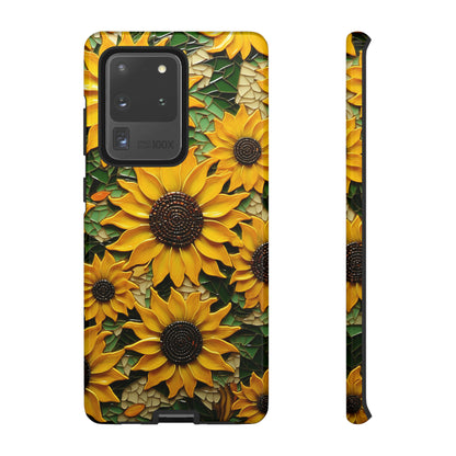 Sunflower Floral Color Explosion Mosaic Glass