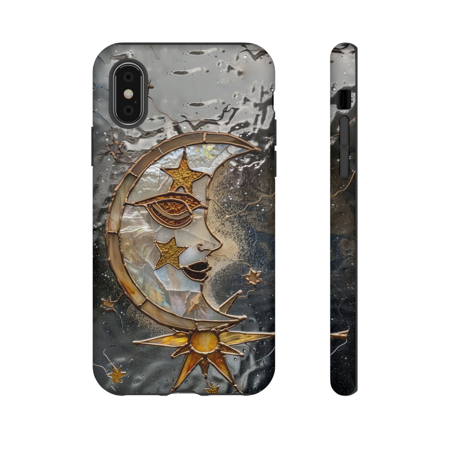 Moon Stars Liquid Glass Starry Night Phone Case