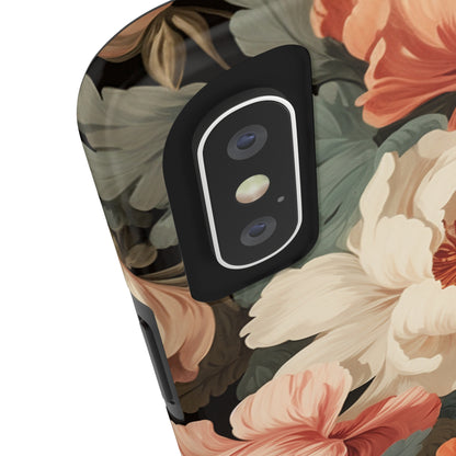 Vintage Floral Aesthetic Phone Tough Case Antique Print for iPhone 14 11 Pro 12 13 XR XS X 7+ 8 Boho Nature Flowers Cottage Core