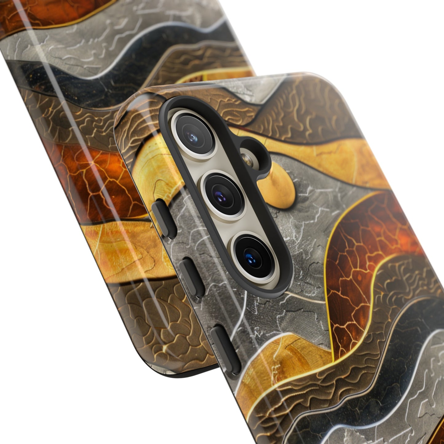 Abstract Gold and Silver Mountain Design Phone Case