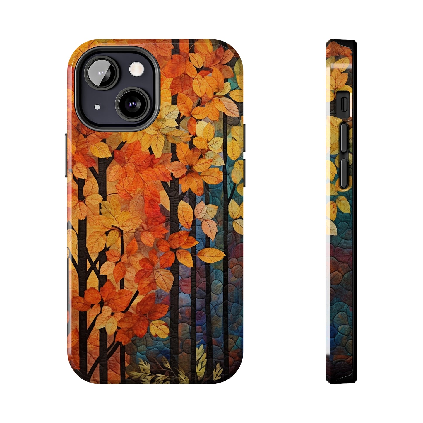 Autumn iPhone 15 Case, Forest Embroidered Style Phone Case | Cottagecore Fairytale Design | iPhone & Samsung | Boho Retro Vibe