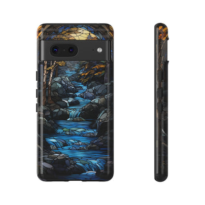 Stained Glass Stone Bridge and River Art Phone Case