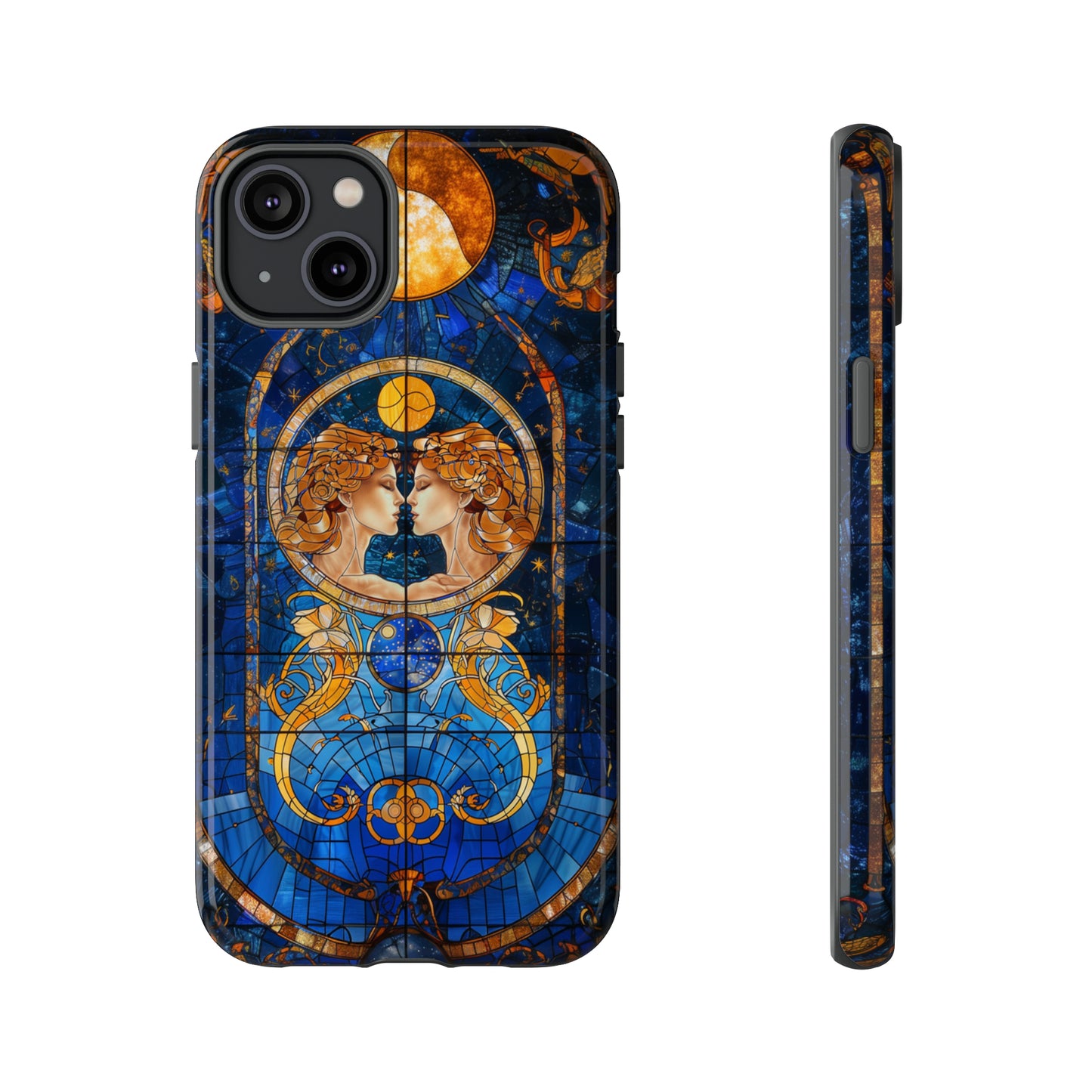 Gemini Astrology Stained Glass Phone Case