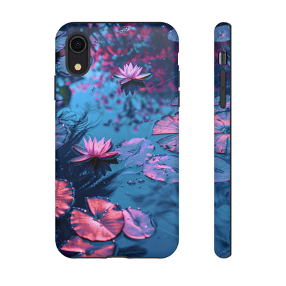 Magenta and Blue Color Zen Lily Pad Phone Case