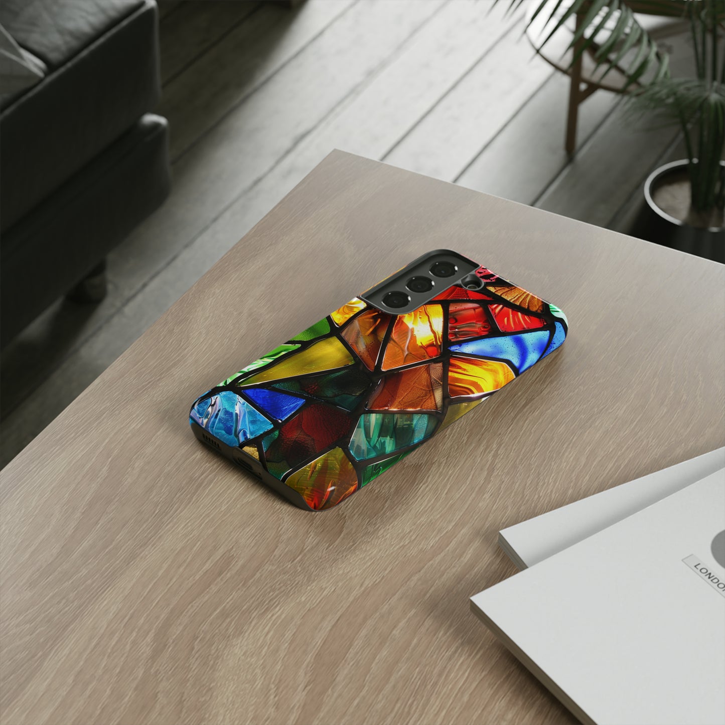 Color Explosion Abstract Stained Glass Phone Case