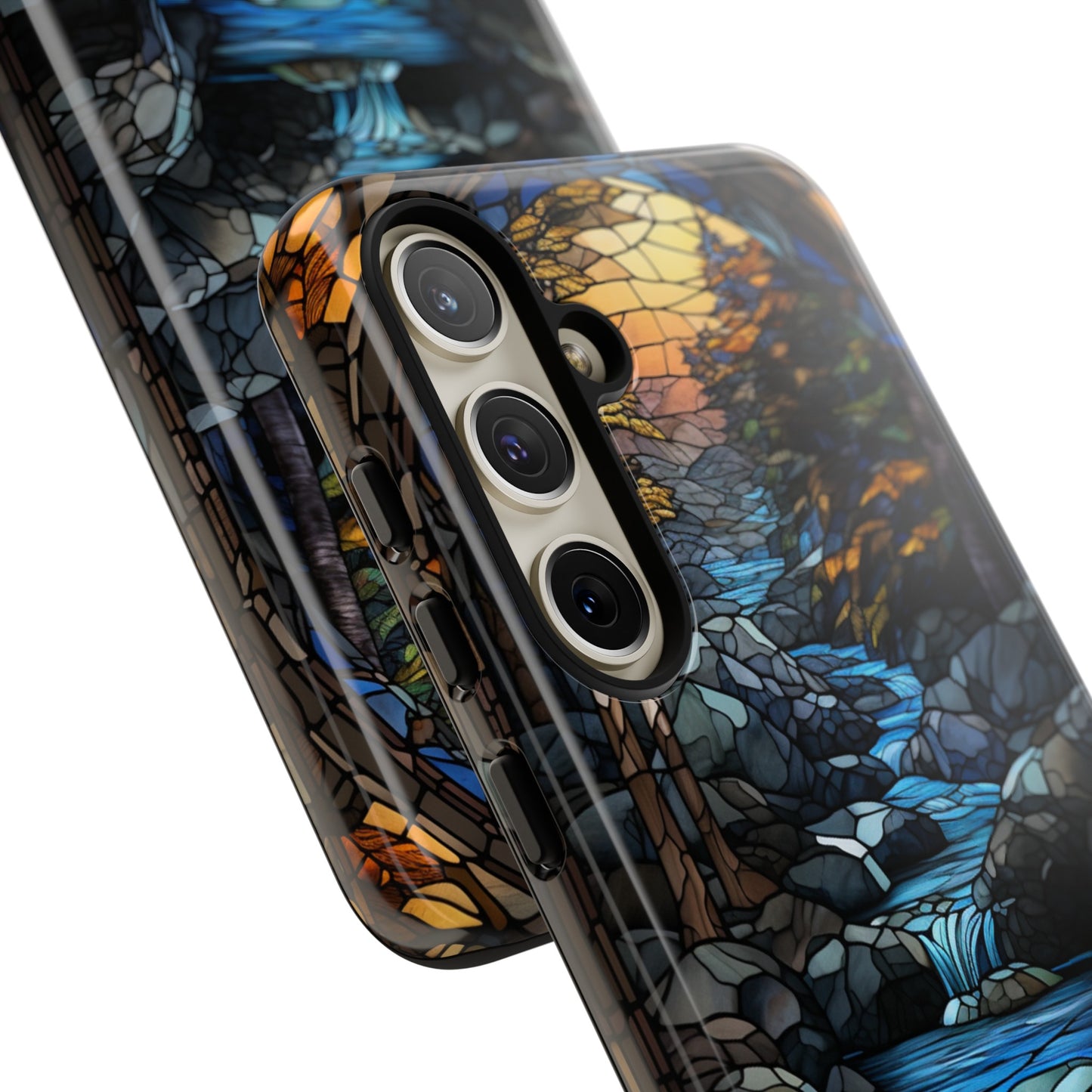 Stained Glass Stone Bridge and River Art Phone Case