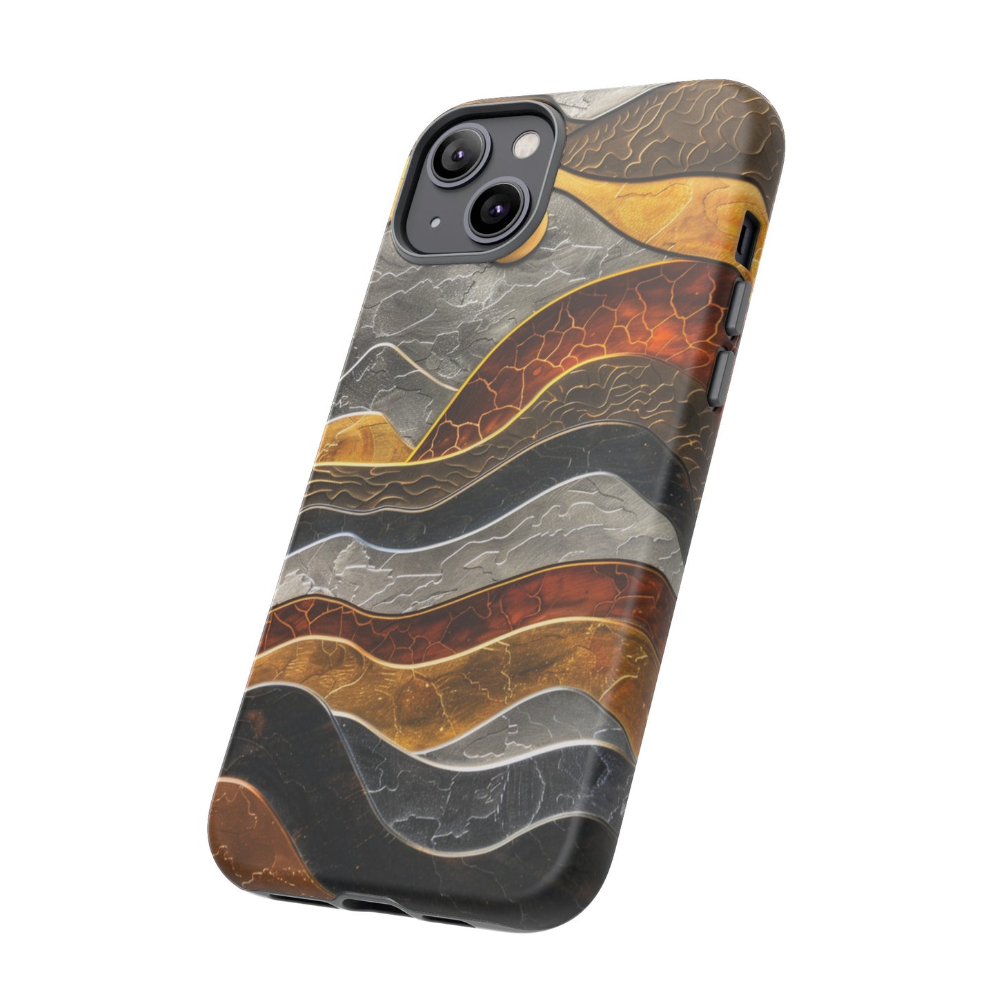 Abstract Gold and Silver Mountain Design Phone Case