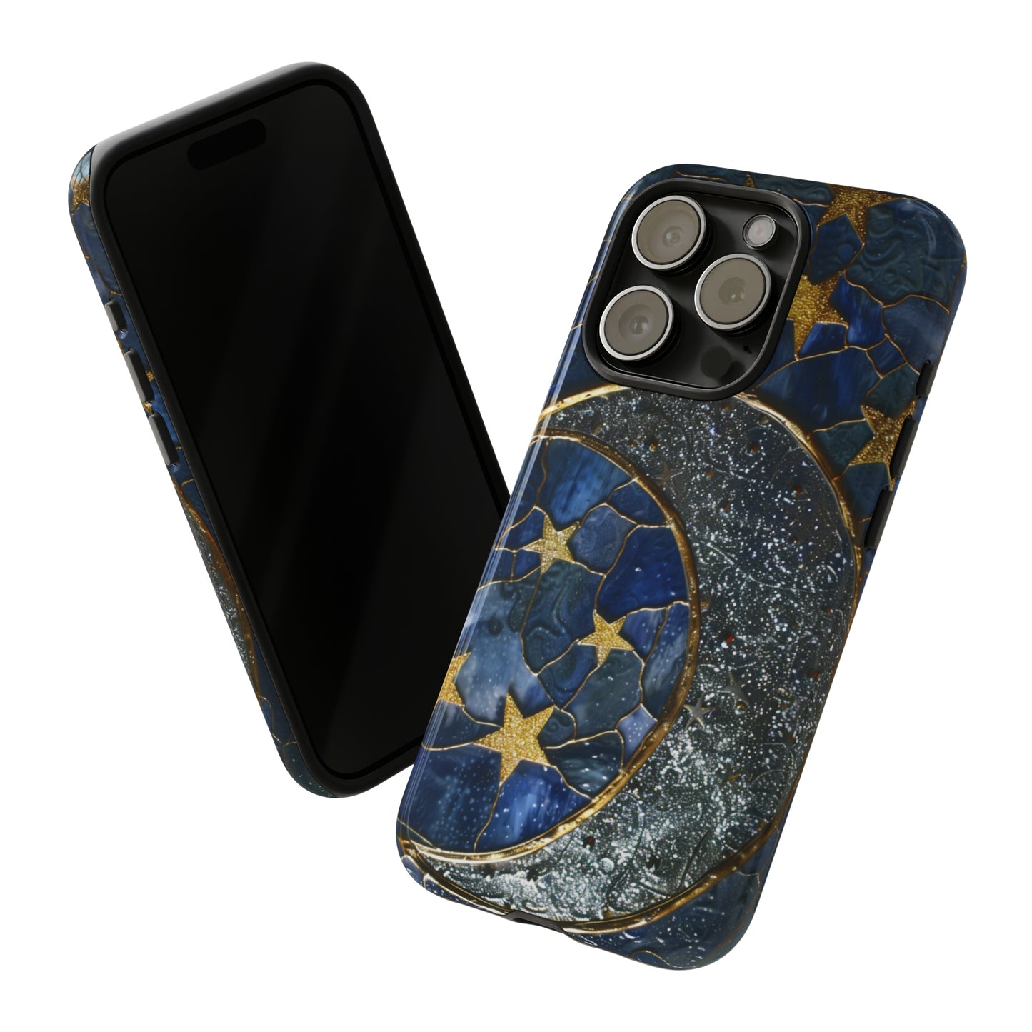 Moon Stars Stained Glass Starry Night Phone Case