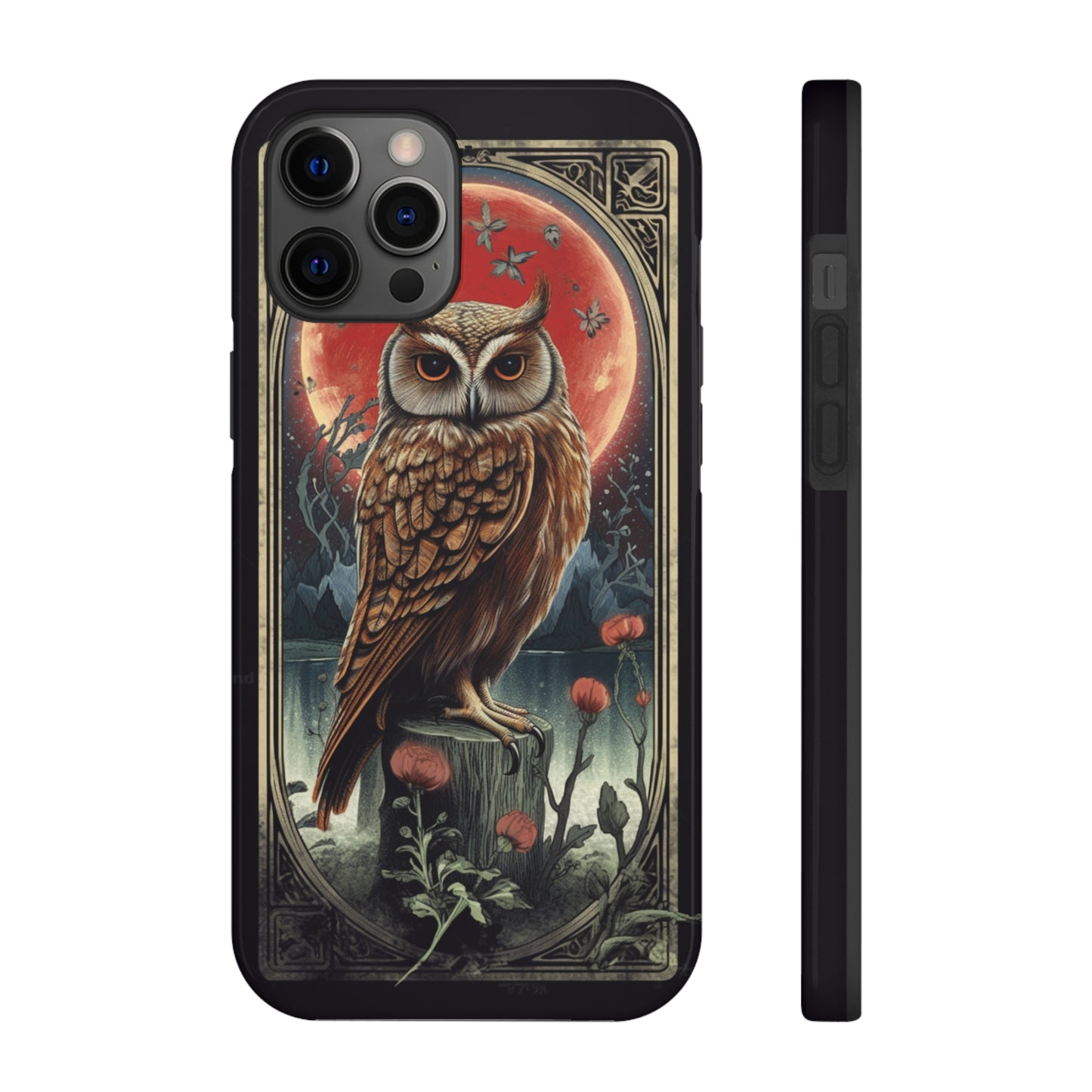 The Hermit Owl Tarot | Dark Academia Aesthetic Retro Tough iPhone Case | Embrace Mystical Vibes with Captivating Tarot Art and Reliable Protection