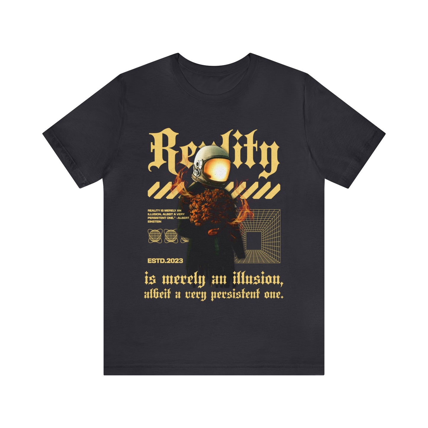 Albert Einstein Quote Tee - 'Reality is An Illusion' Unisex Cotton t-Shirt