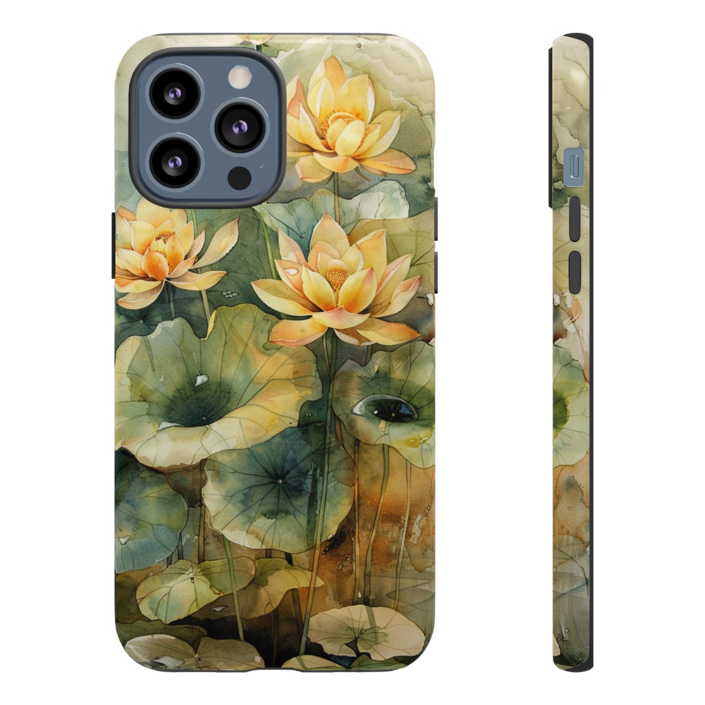 Zen Lotus Watercolor Painting iPhone 15 Case