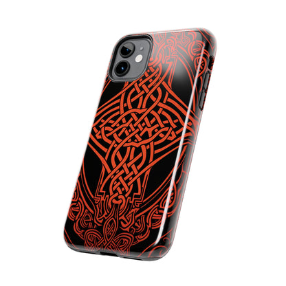 Eternal Weave iPhone Case, Red Celtic Tribal Knots | Timeless Symbolism iPhone Case for Models 11 through 14 Pro Max