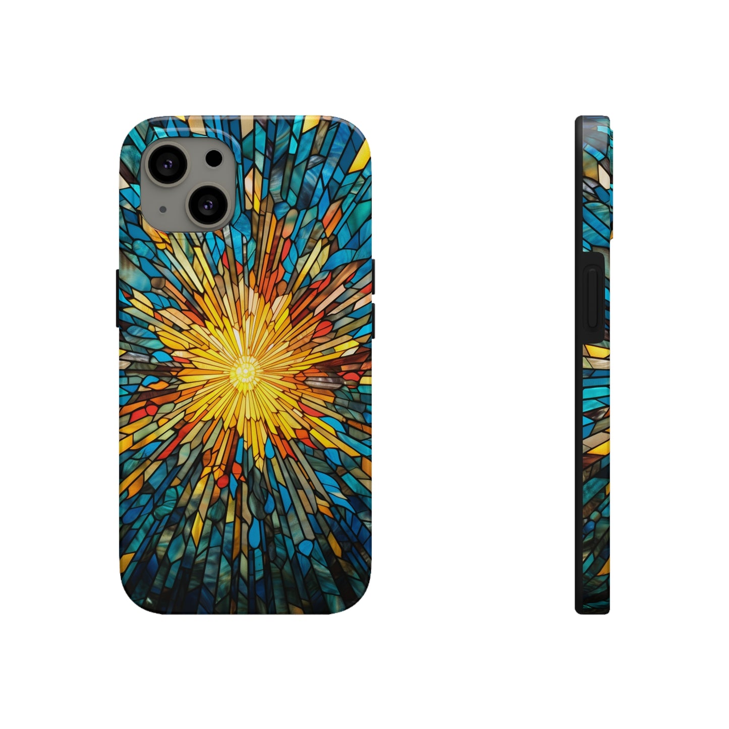 Stained Glass Sunburst Magic | Tough iPhone Case | Embrace Vibrant Style and Reliable Protection