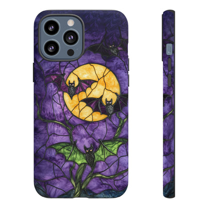 Full Moon Stained Glass Style Halloween Bats Phone Case