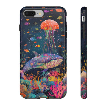 Whale Shark, Turtle, Jellyfish Phone Case