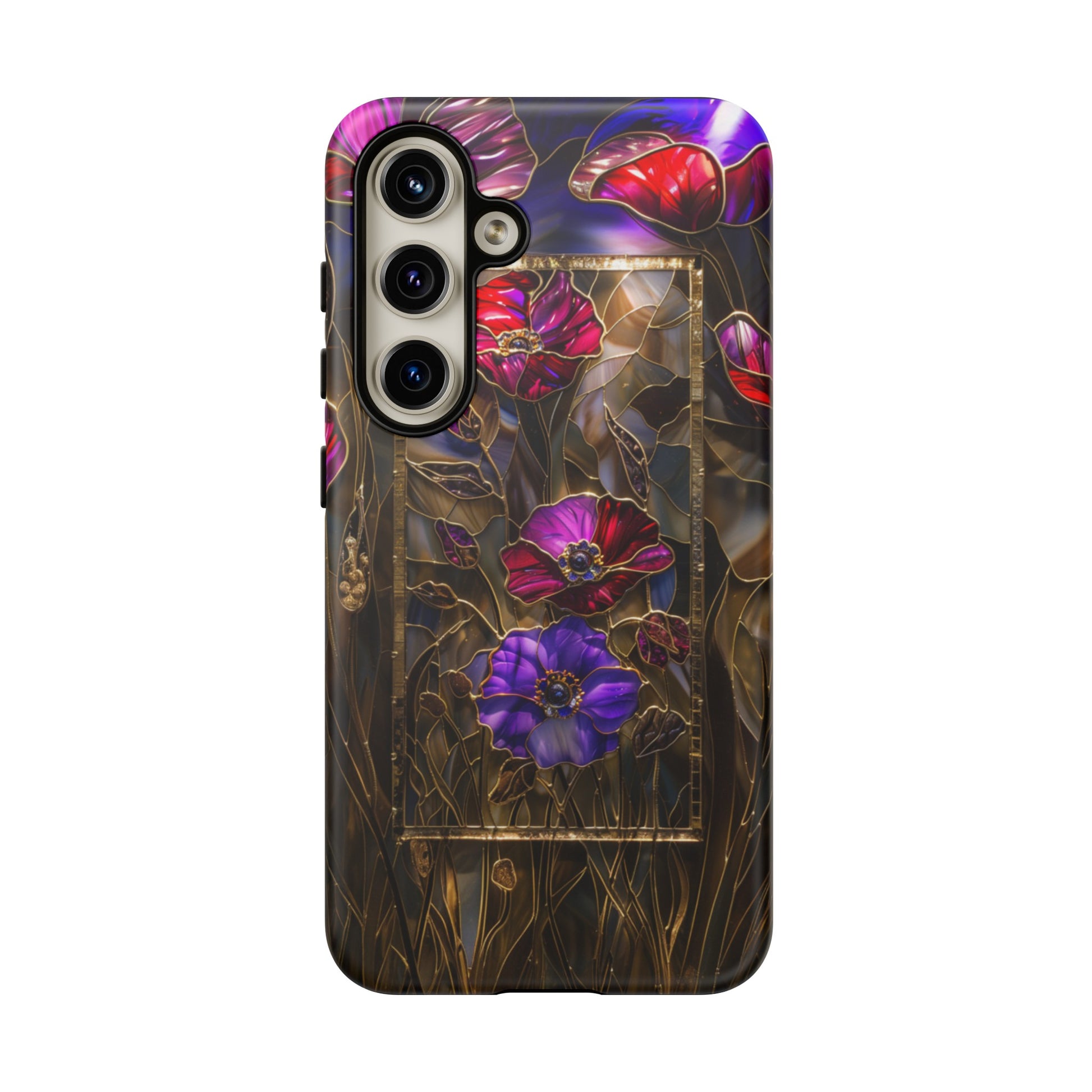 Stained glass flower aesthetic phone case for Samsung Galaxy S24