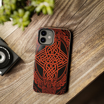 Eternal Weave iPhone Case, Red Celtic Tribal Knots | Timeless Symbolism iPhone Case for Models 11 through 14 Pro Max