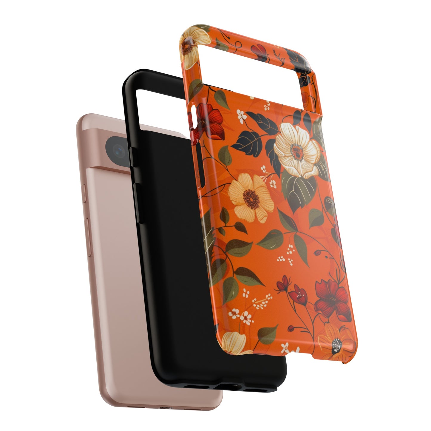 Orange Floral Phone Tough Case