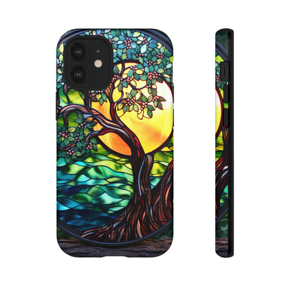 Stained Glass Mosaic Tile Tree of Life Full Moon