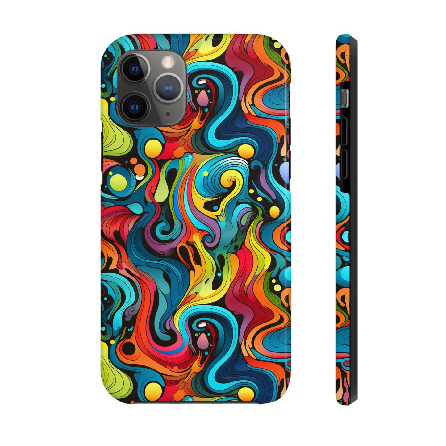 Psychedelic Rainbow Tough iPhone Case | Embrace Vibrant Style and Reliable Protection