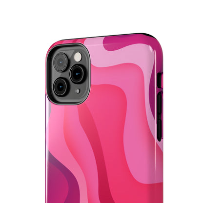 The Pink Wave iPhone Case Splash of Vibrance | Modern Art Meets Protection iPhone Tough Case