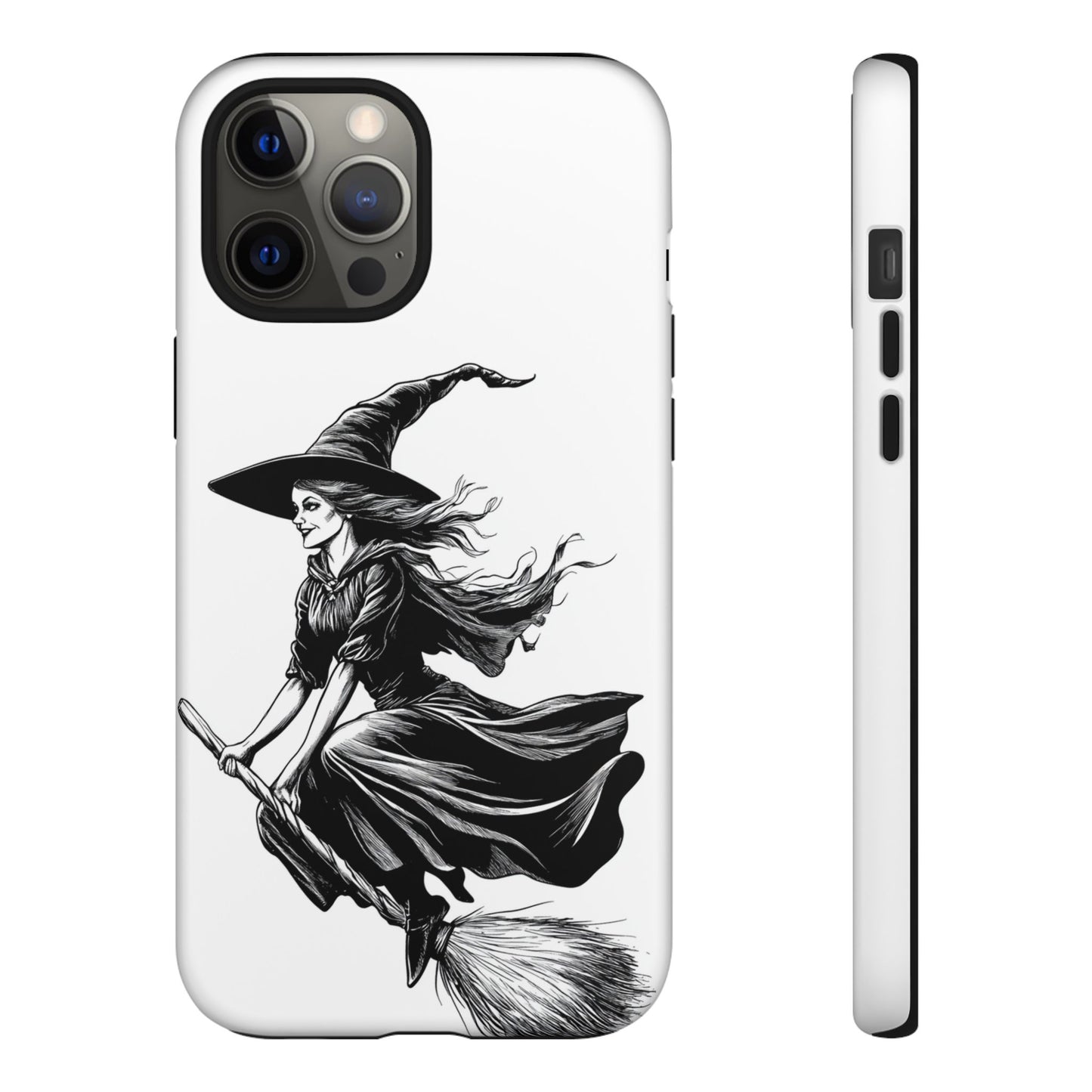 Vintage Halloween Witch on a Broom Spooky Phone Cover