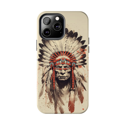 Proud Heritage: Native American Chief Headdress | Iconic Tribal iPhone Case for Models 11 through 14 Pro Max