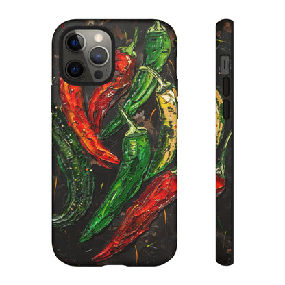 Green and Red Chili Peppers Phone Case