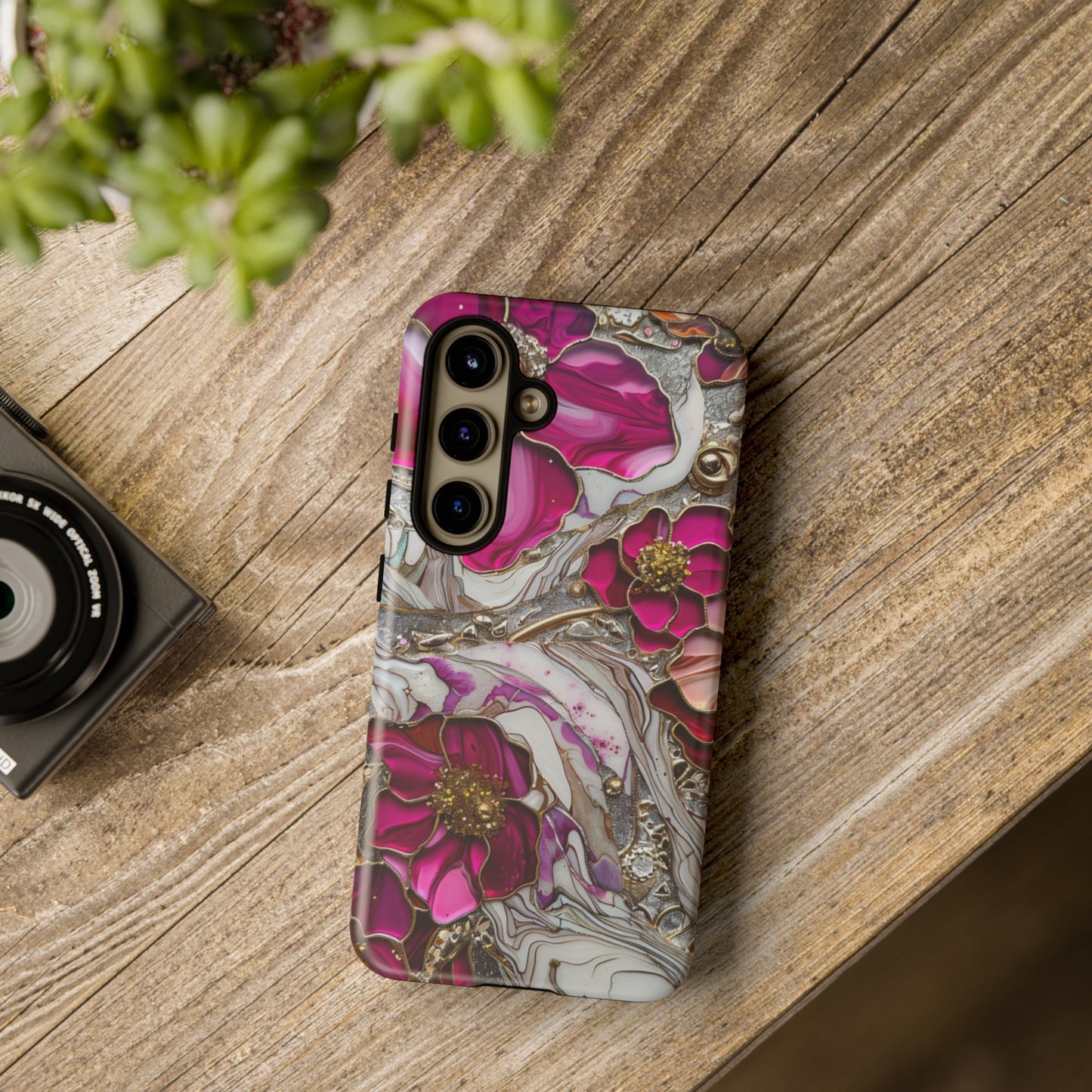 Stained Glass Magenta Floral Paisley Explosion Phone Case