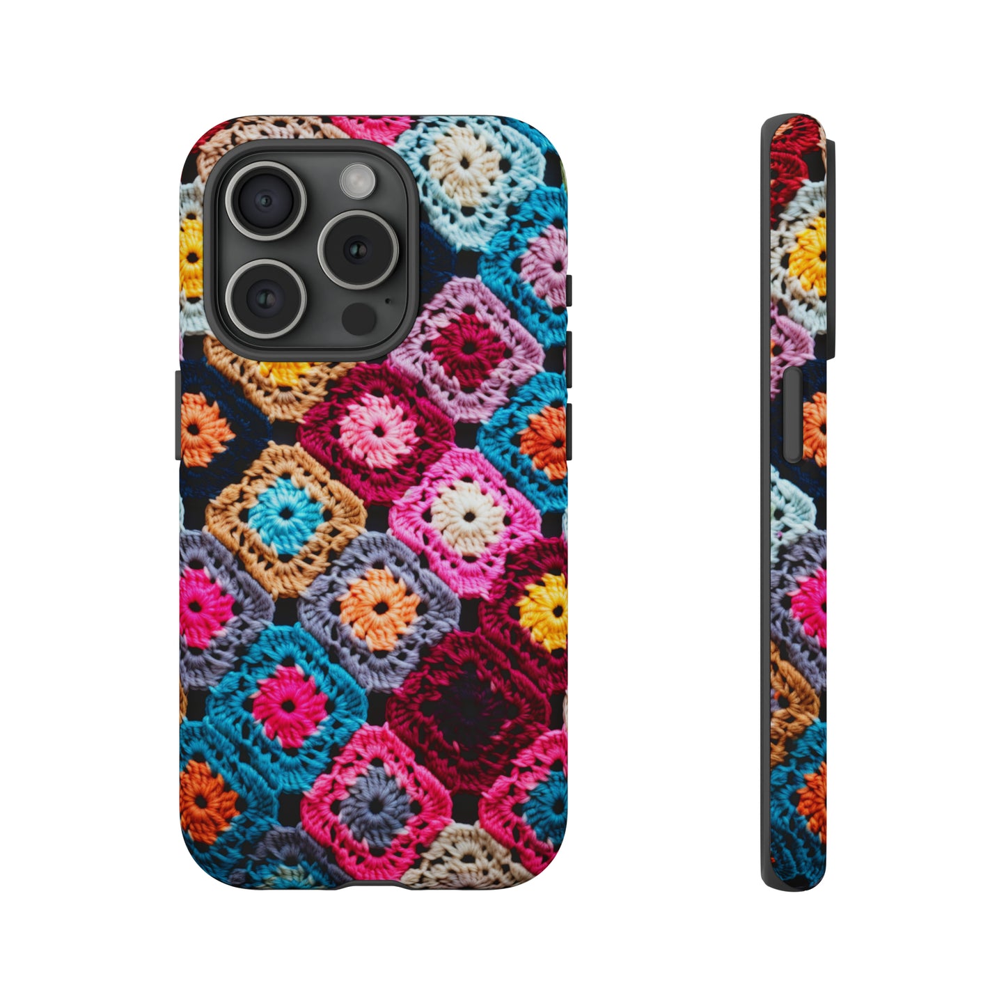 Vintage Floral Crochet Blanket Knit Look Phone Case