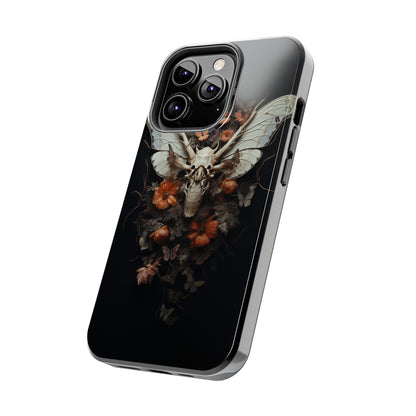 Deadhead Moth Gothic Dark Academia iPhone Case | Spooky Skull Mysterious Elegance