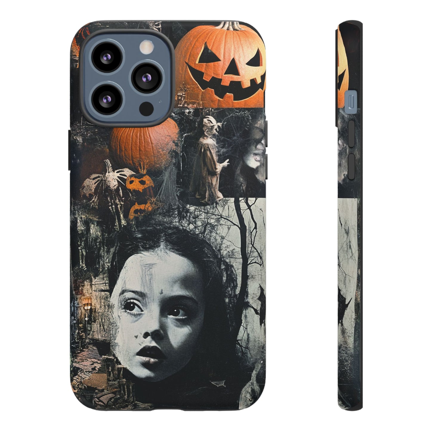 Vintage Halloween Collage Wednesday Goth Style Jackolantern Spooky Phone Cover