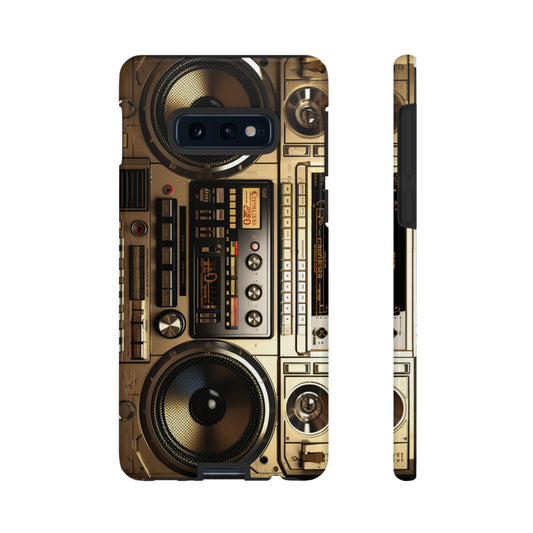 Retro boombox design on iPhone case