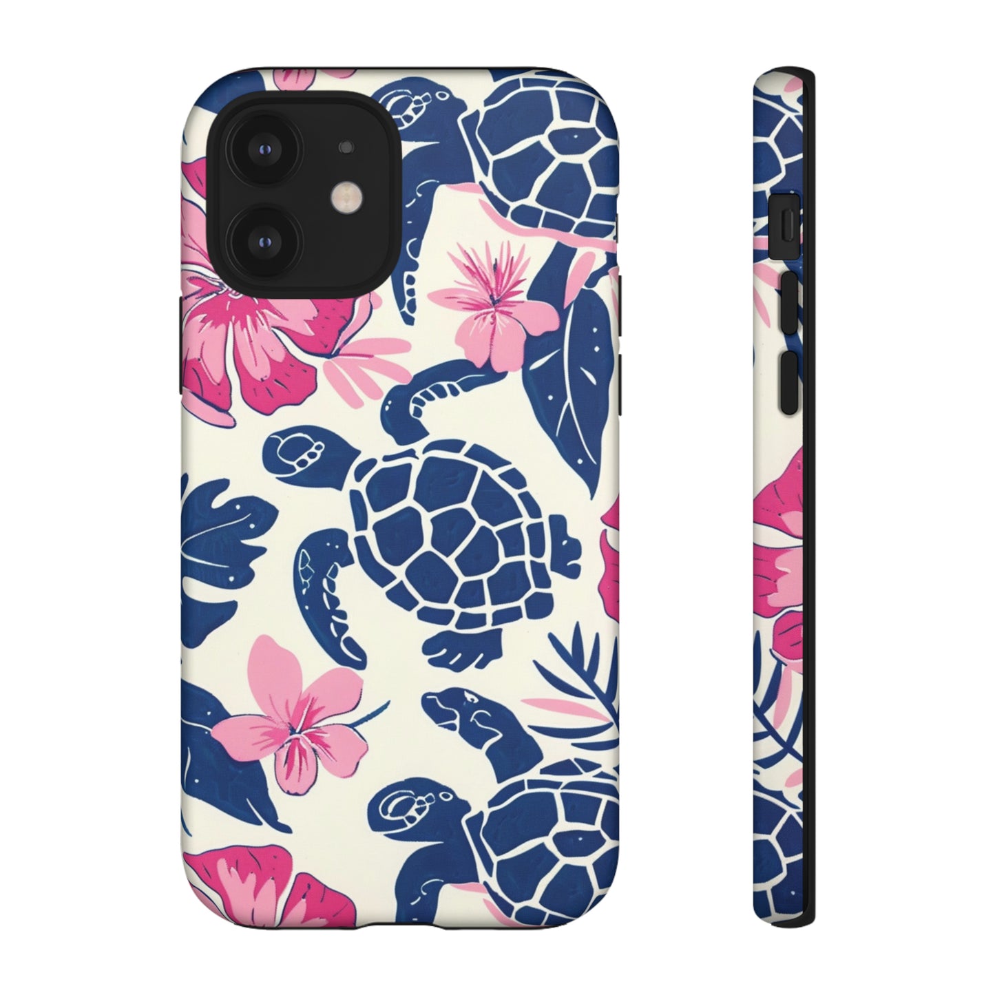 Undersea Floral Blue Sea Turtle Phone Case