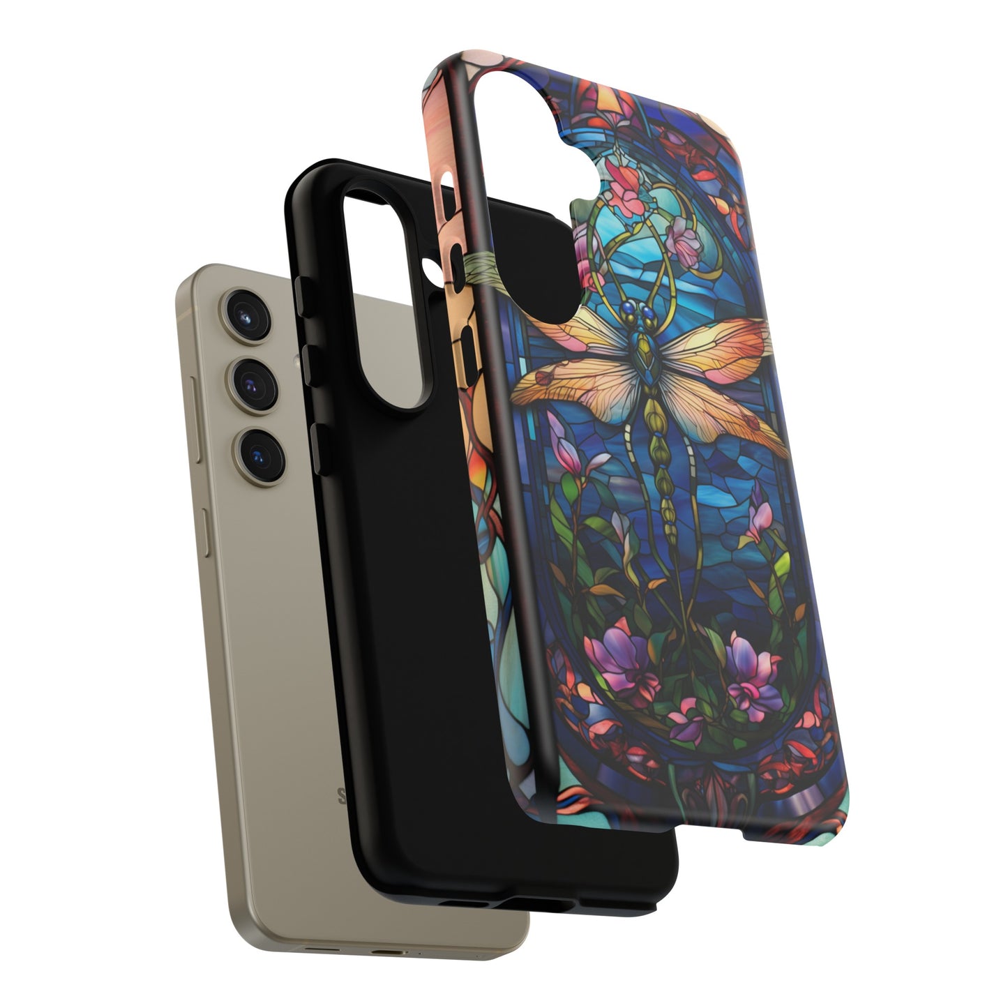 Art Nouveau Stained Glass Dragonfly Phone Case