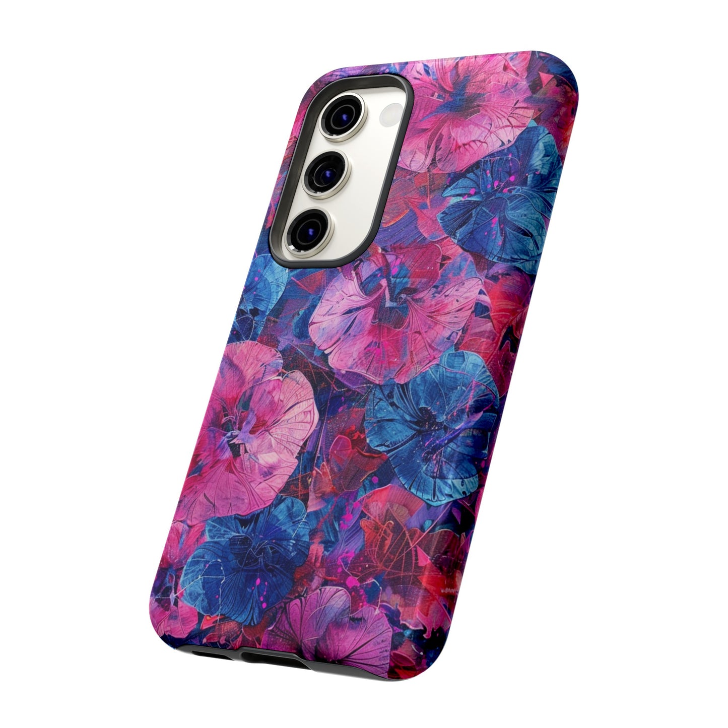 Magenta and Blue Color Floral Explosion Phone Case